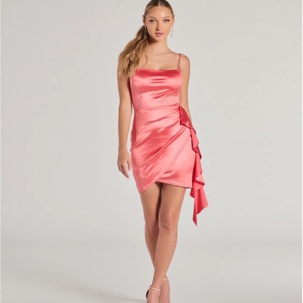 Elegant Red Satin Dress